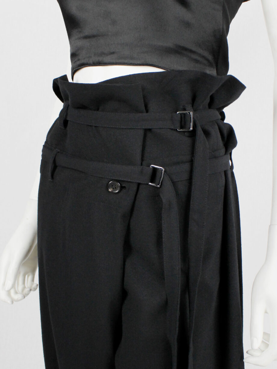 Ann Demeulemeester black harem trousers with 2 belt straps and front pleat fall 2010 (10)