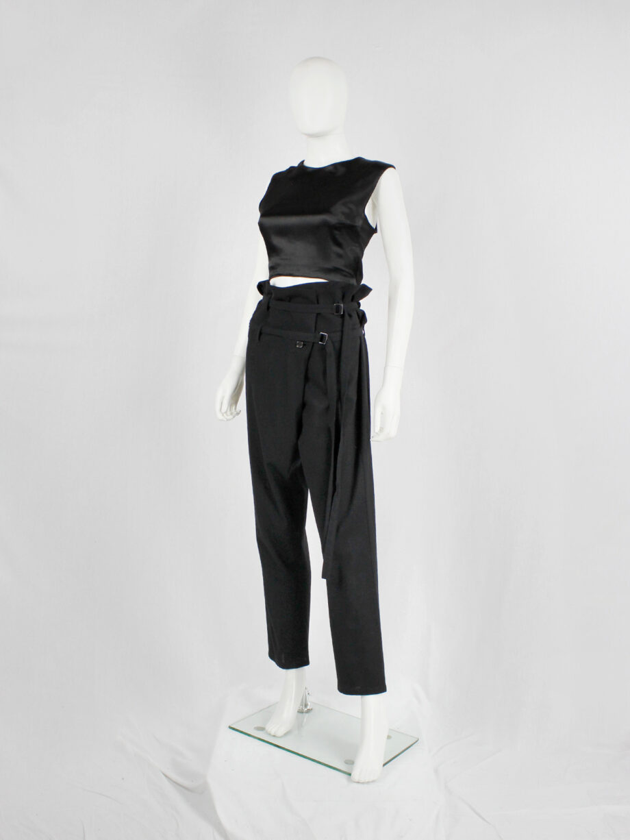 Ann Demeulemeester black harem trousers with 2 belt straps and front pleat fall 2010 (12)