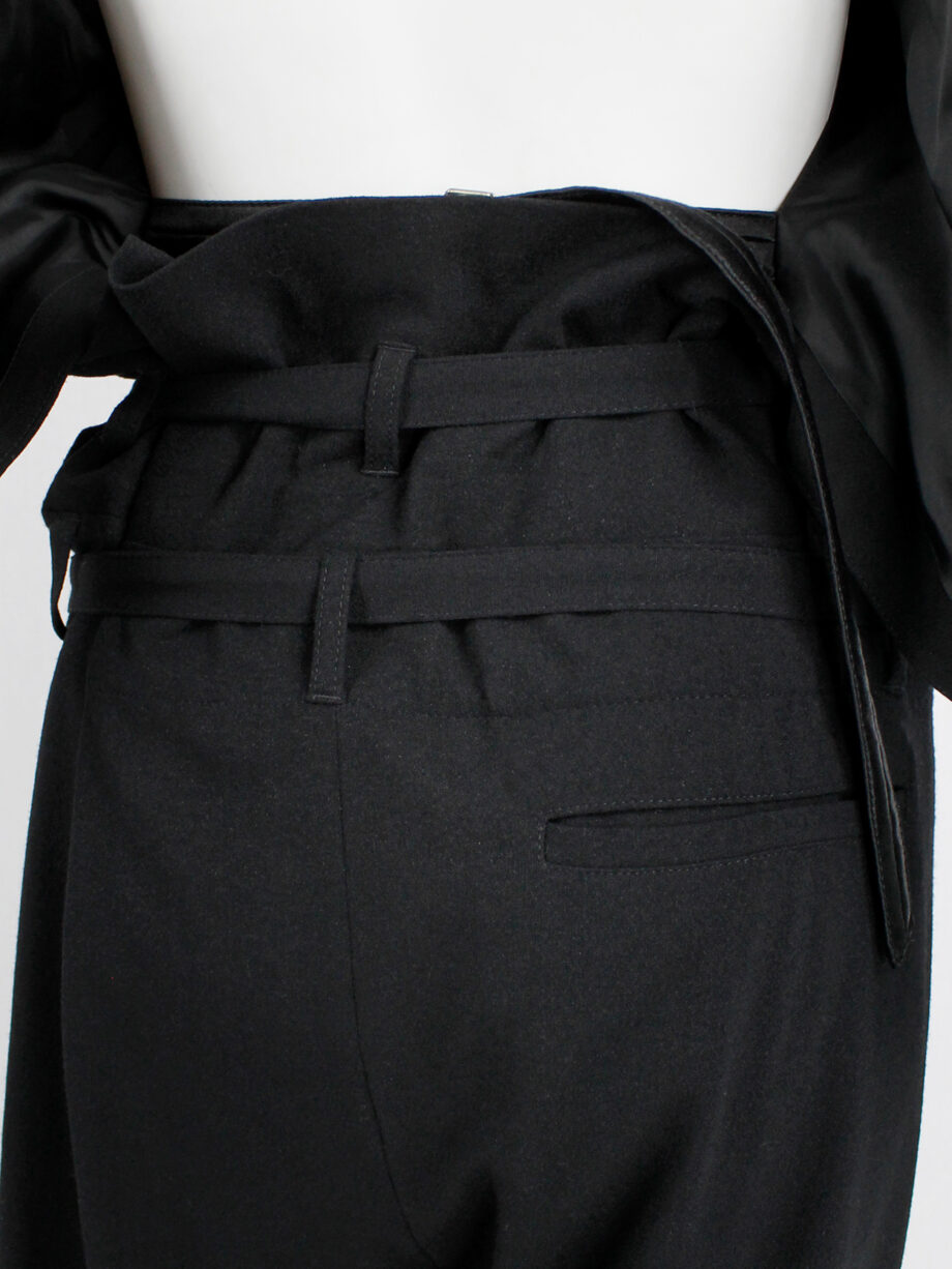 Ann Demeulemeester black harem trousers with 2 belt straps and front pleat fall 2010 (3)