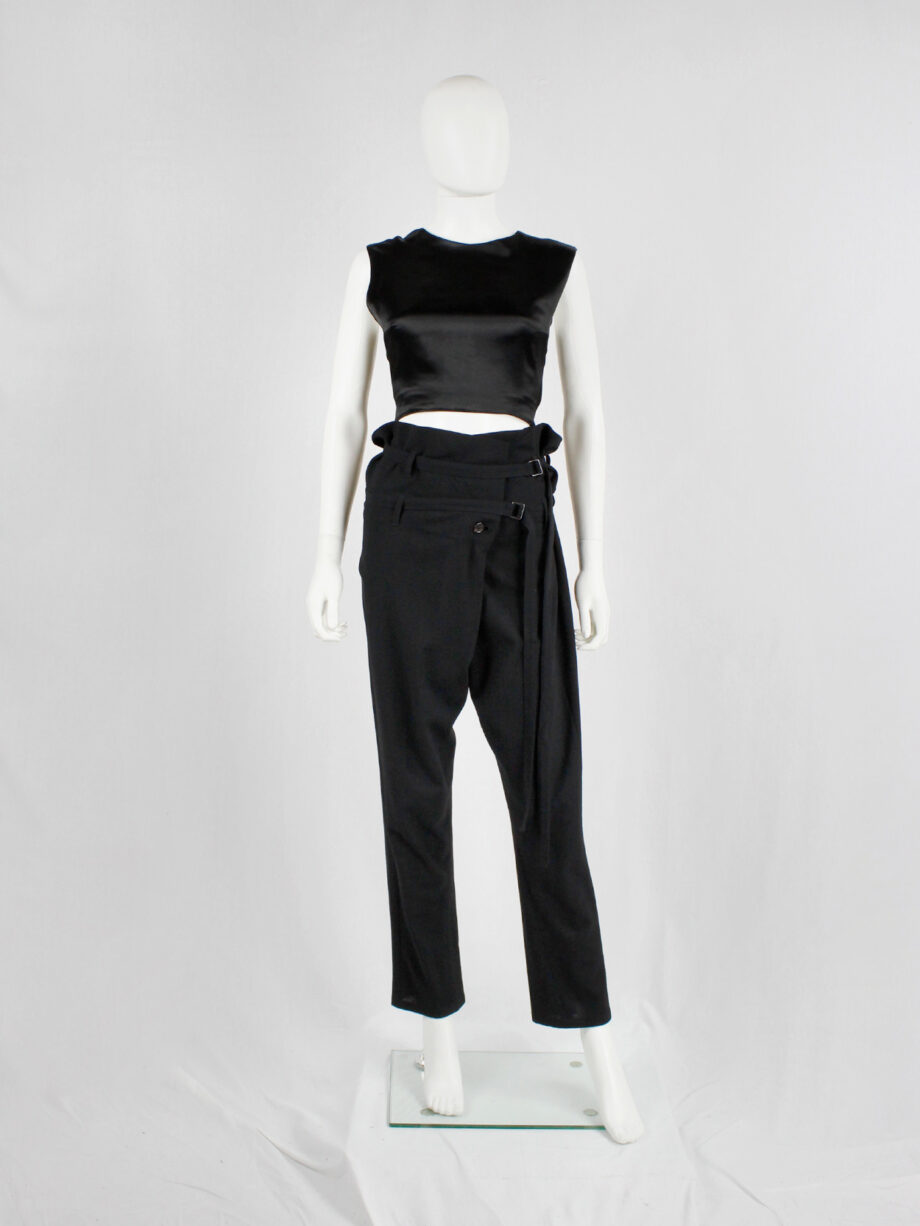 Ann Demeulemeester black harem trousers with 2 belt straps and front pleat fall 2010 (7)