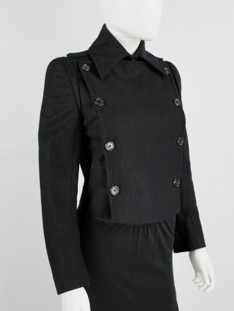 Ann Demeulemeester black jacket with removable front flap with buttons fall 2004 (16)