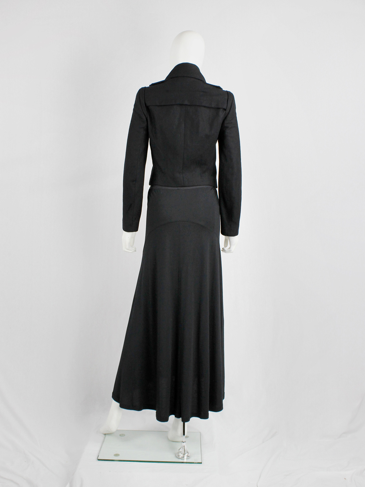Ann Demeulemeester black jacket with removable front panel with buttons ...