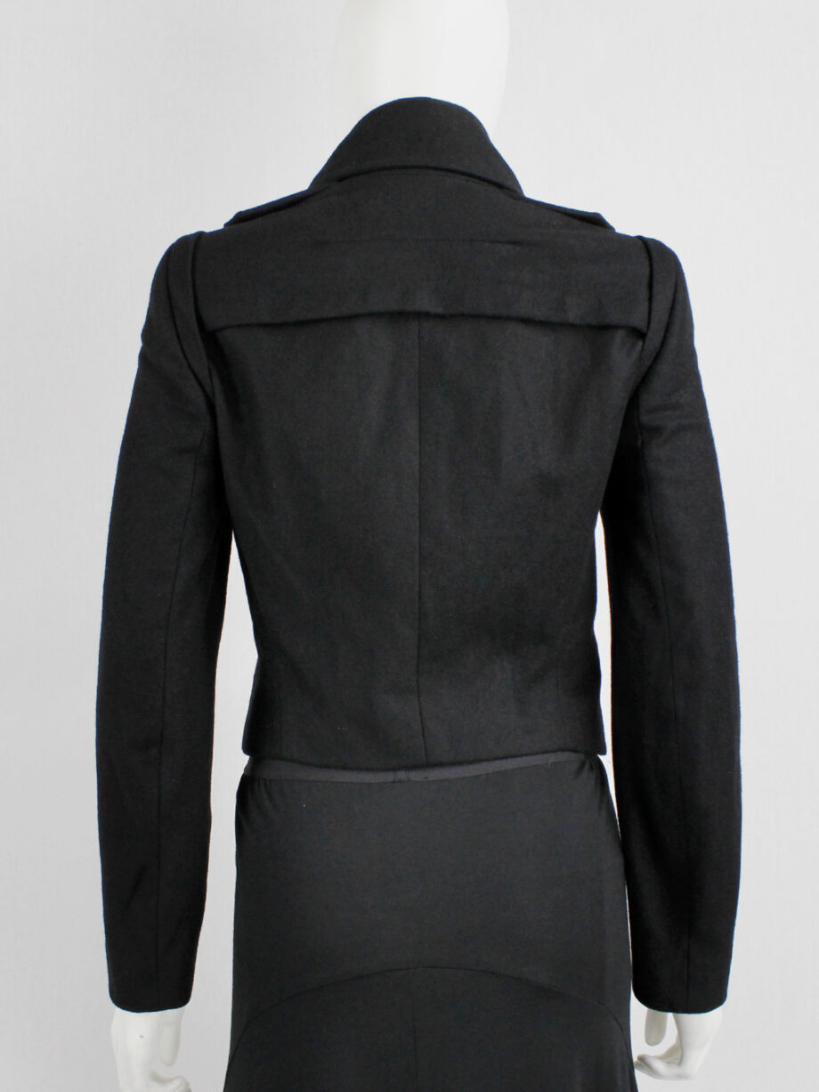 Ann Demeulemeester black jacket with removable front flap with buttons fall 2004 (3)