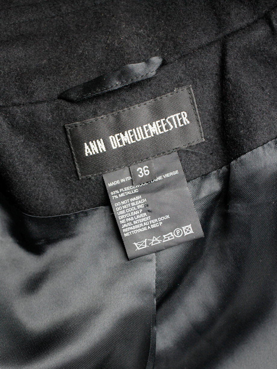 Ann Demeulemeester black jacket with removable front flap with buttons fall 2004 (8)