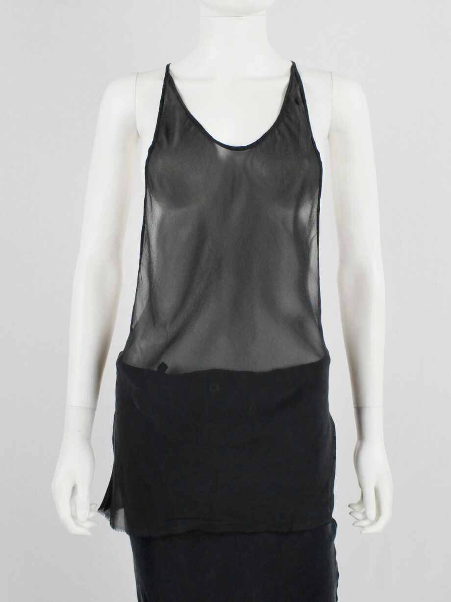 Ann Demeulemeester black sheer top with minimalist back strap spring 2006 (11)