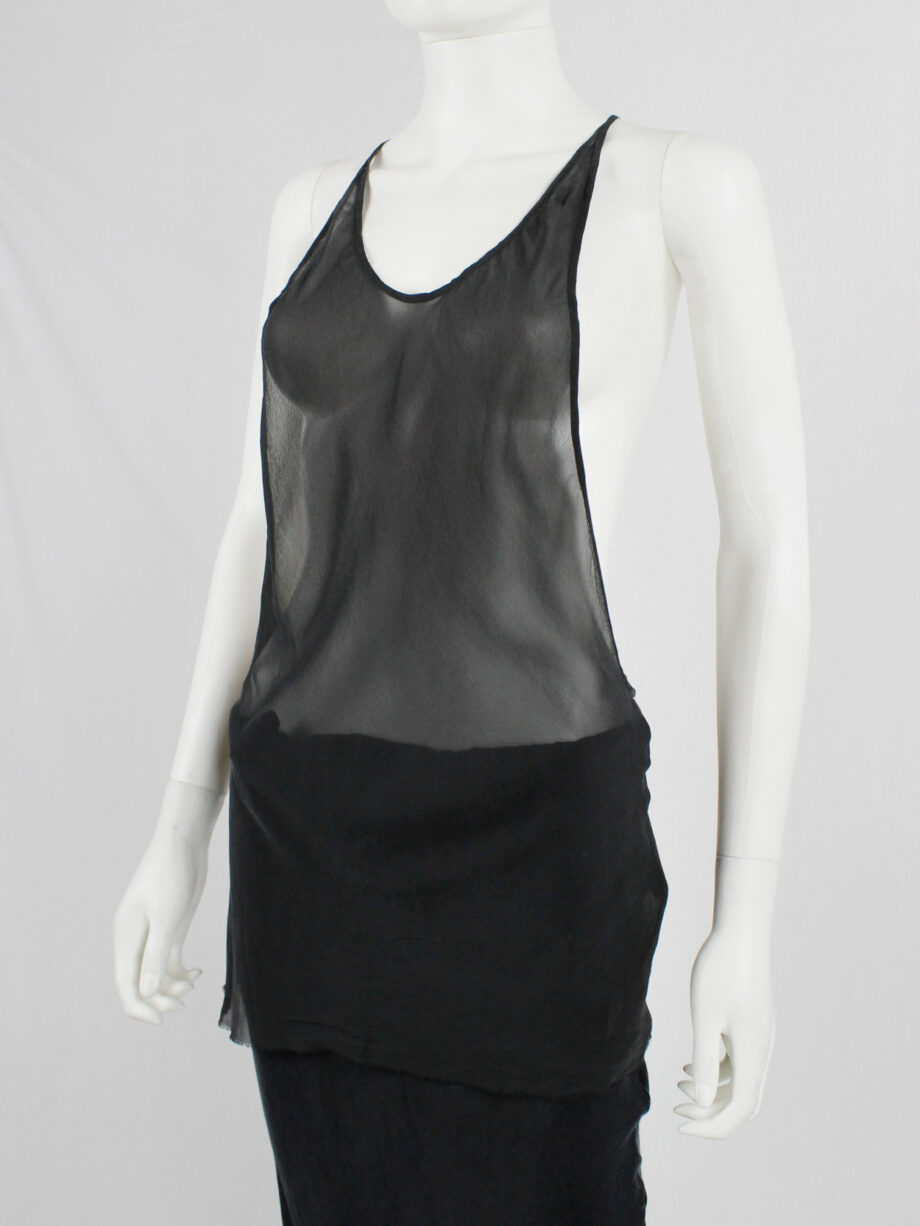 Ann Demeulemeester black sheer top with minimalist back strap spring 2006 (12)