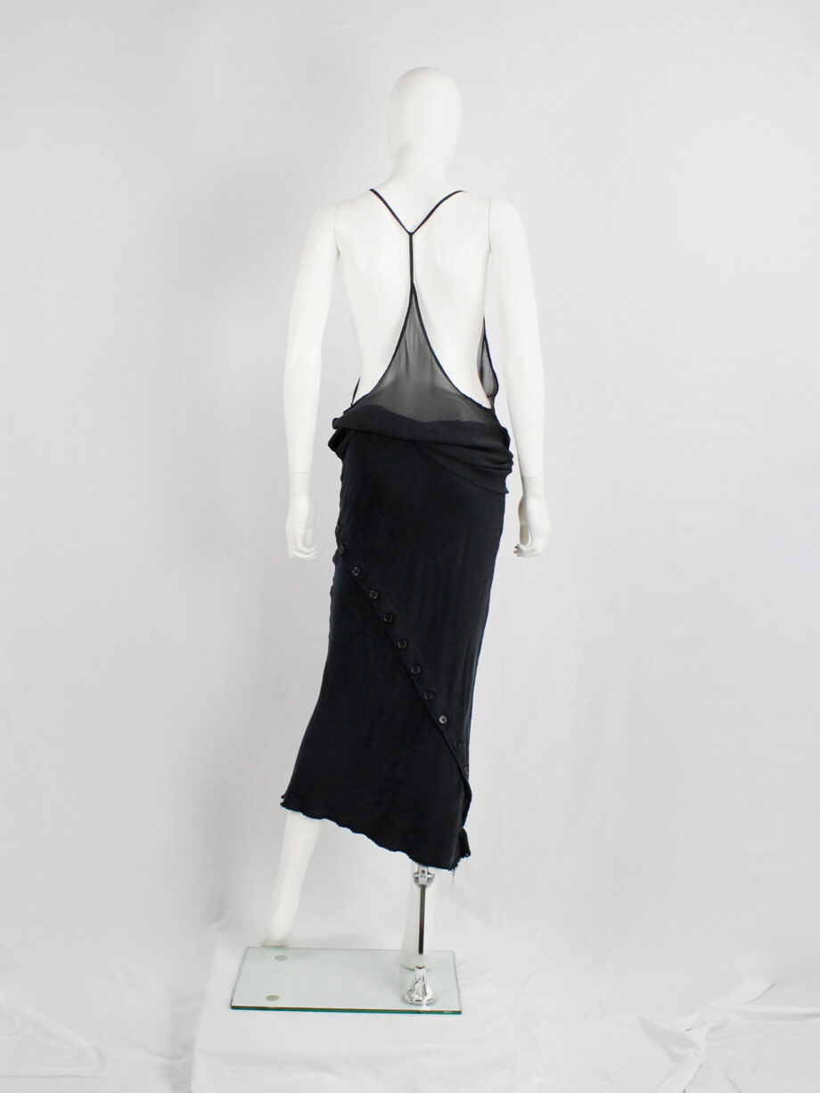 Ann Demeulemeester black sheer top with minimalist back strap spring 2006 (3)