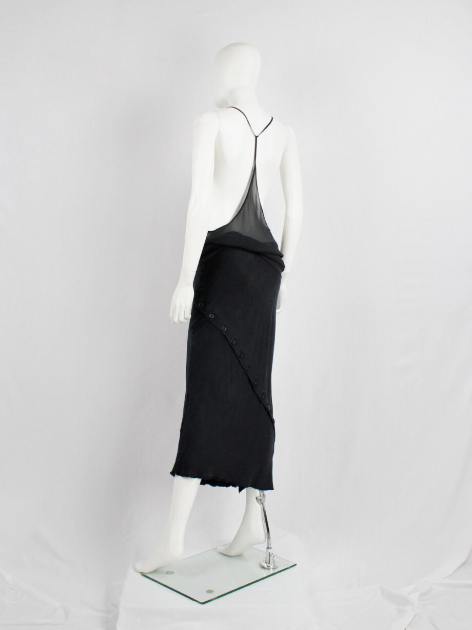Ann Demeulemeester black sheer top with minimalist back strap spring 2006 (4)