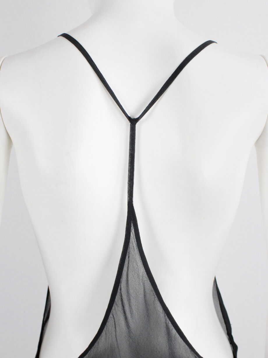 Ann Demeulemeester black sheer top with minimalist back strap spring 2006 (8)