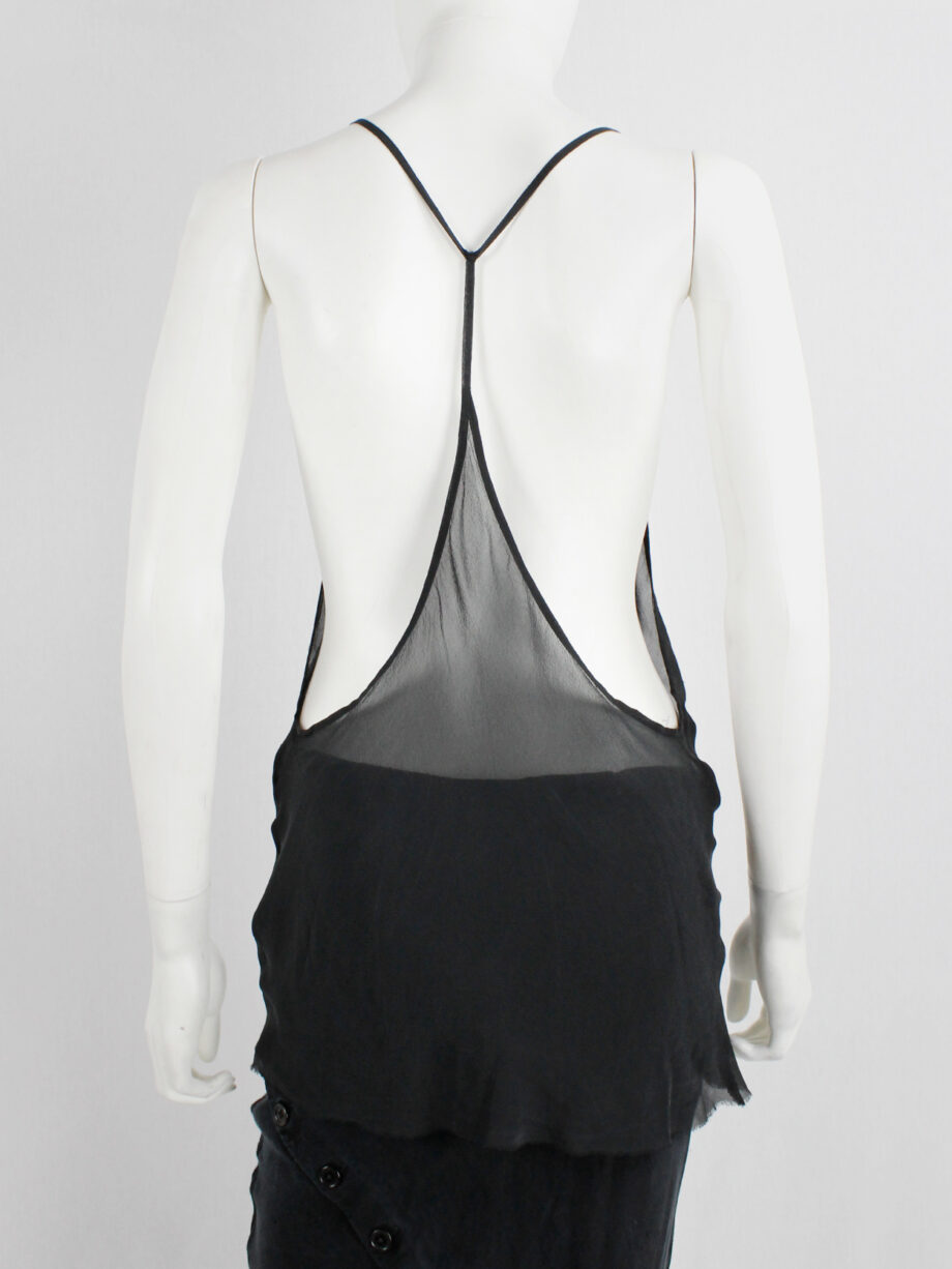 Ann Demeulemeester black sheer top with minimalist back strap spring 2006 (9)