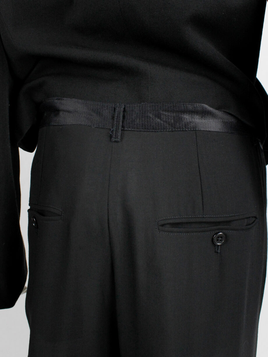Ann Demeulemeester black trousers with satin waist and buttoned cuffs (16)