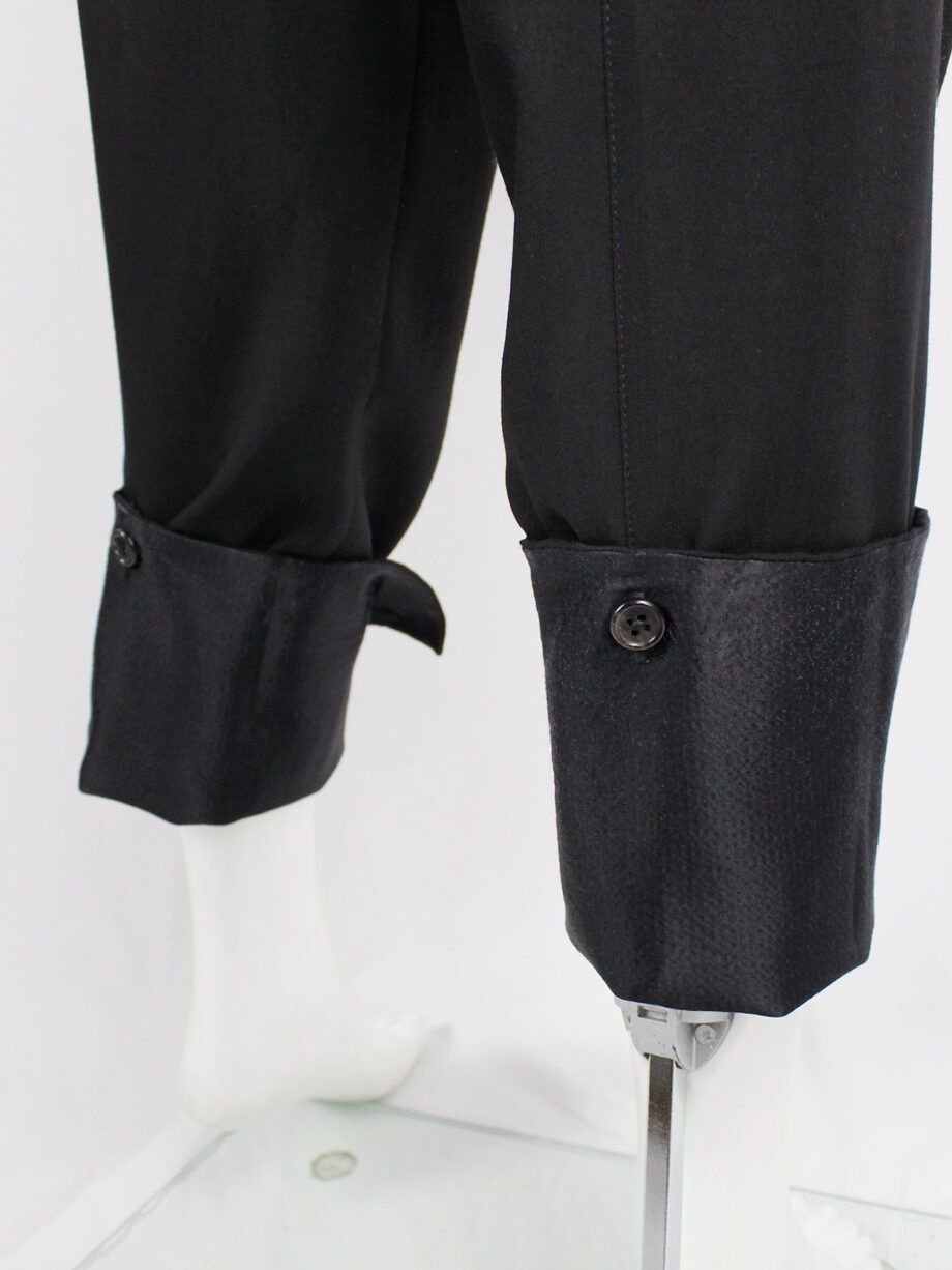 Ann Demeulemeester black trousers with satin waist and buttoned cuffs (18)