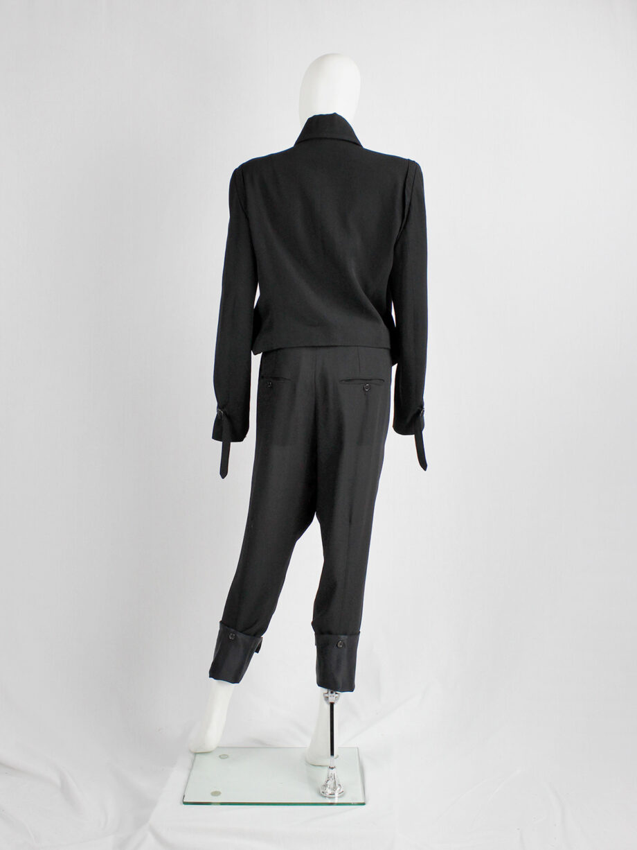 Ann Demeulemeester black trousers with satin waist and buttoned cuffs (20)