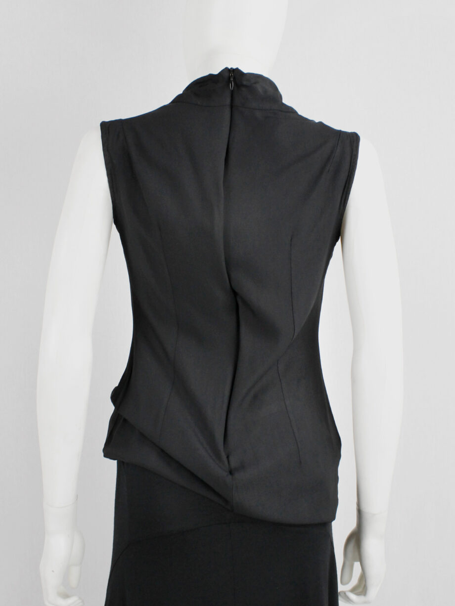 Ann Demeulemeester black tunic with standing cowl neck fall 1998 (3)