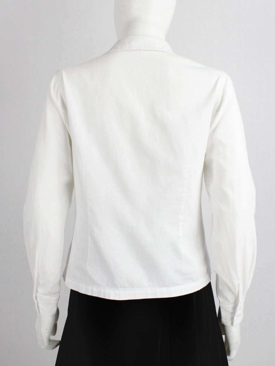 Comme des Garçons Comme white shirt with three-dimensional roses fall 2014 (3)