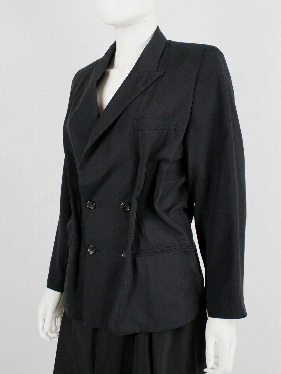 Comme des Garcons black double breasted blazer with large displaced outer darts 1991 (10)