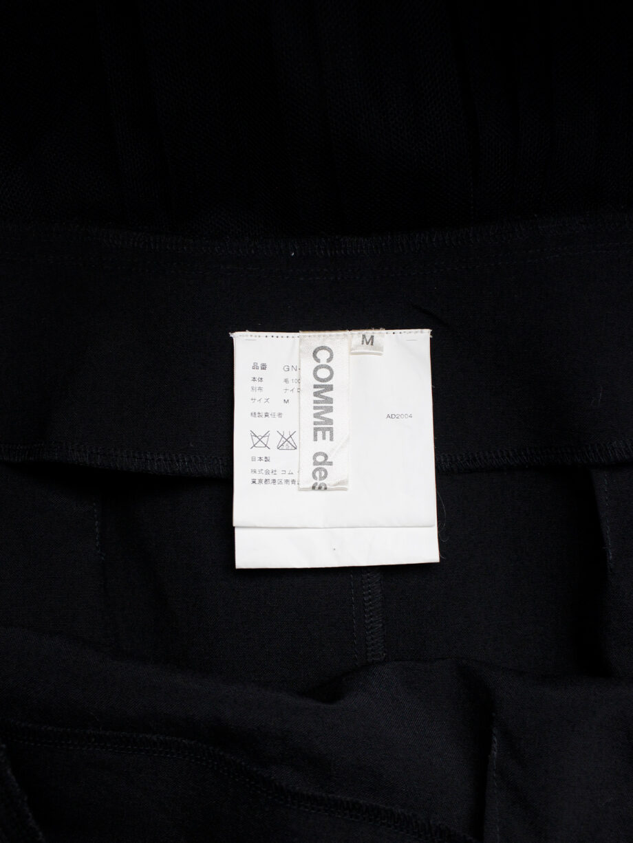 Comme des Garçons black pencil skirt with attached pleated mesh skirt fall 2004 (6)