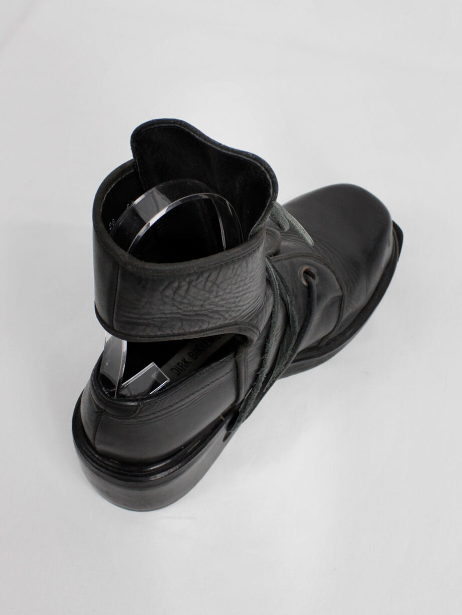 Dirk Bikkembergs black cut out mountaineering boots with laces through the soles 90s 1990s (16)