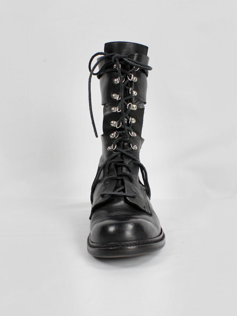 Dirk Bikkembergs black military boots with hooks and laces through the sole 1990s (22)