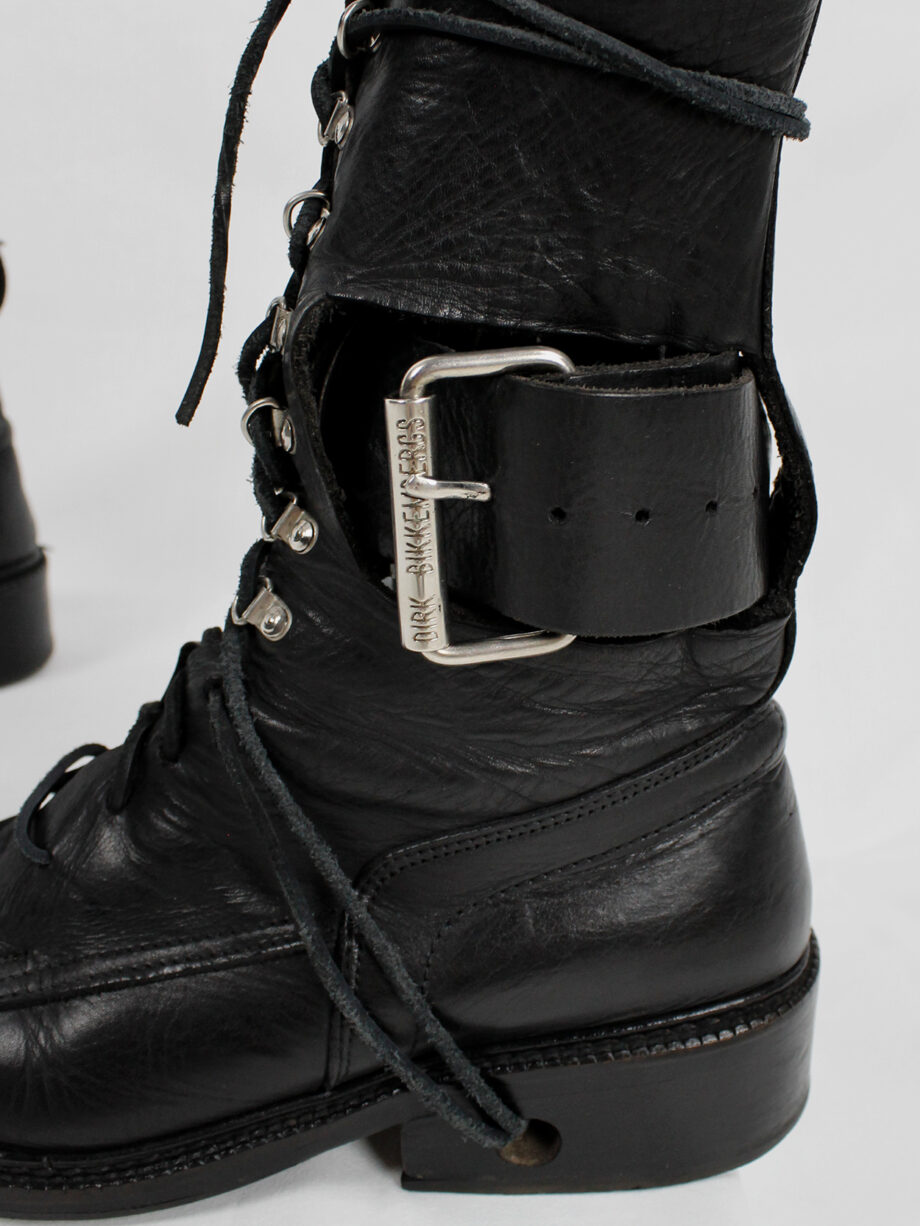 Dirk Bikkembergs black military boots with hooks and laces through the sole 1990s (5)