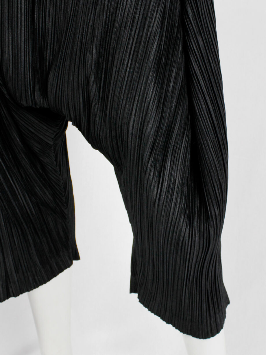 Issey Miyake Pleats Please black sarouel trousers with drop crotch (4)