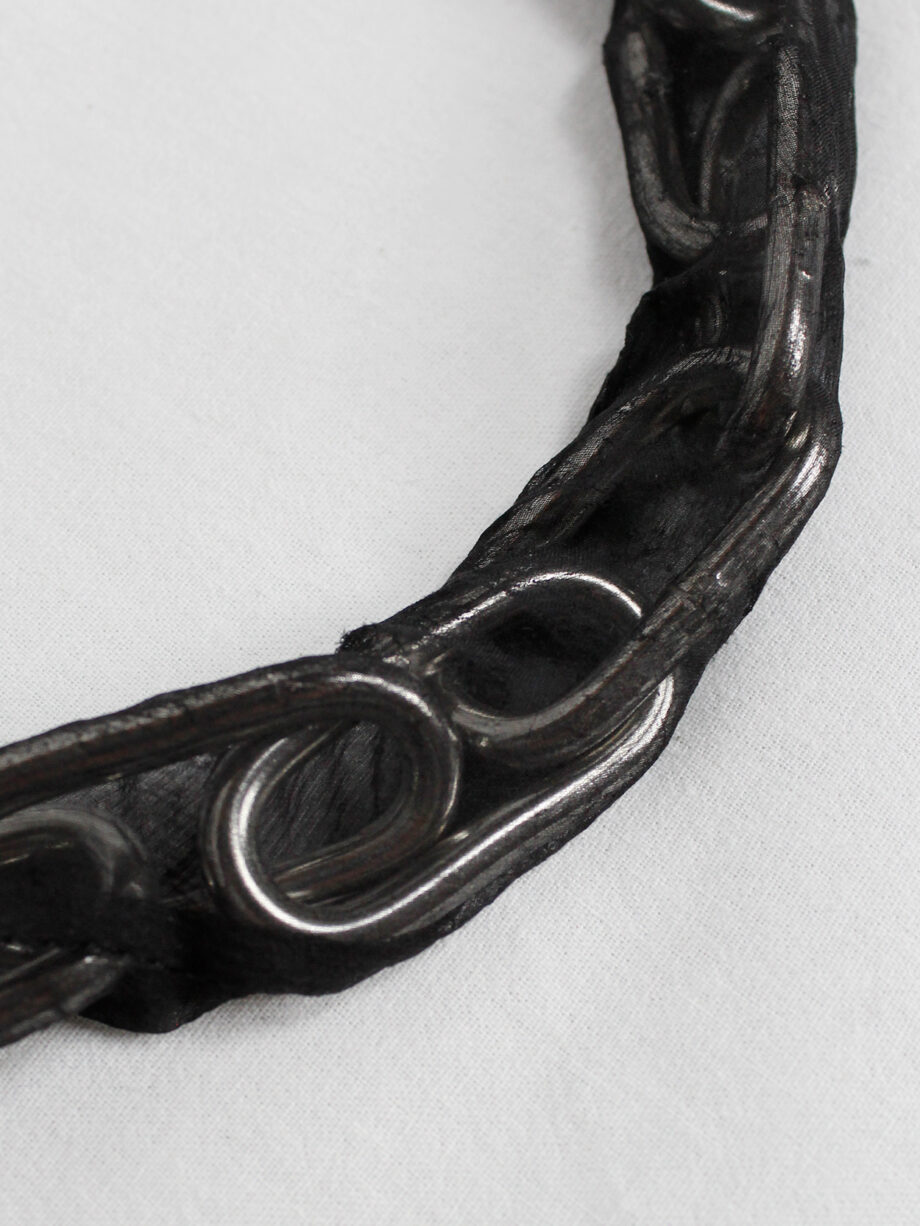 Maison Martin Margiela Artisanal chainlink necklace covered in sheer black silk spring 2005 (4)
