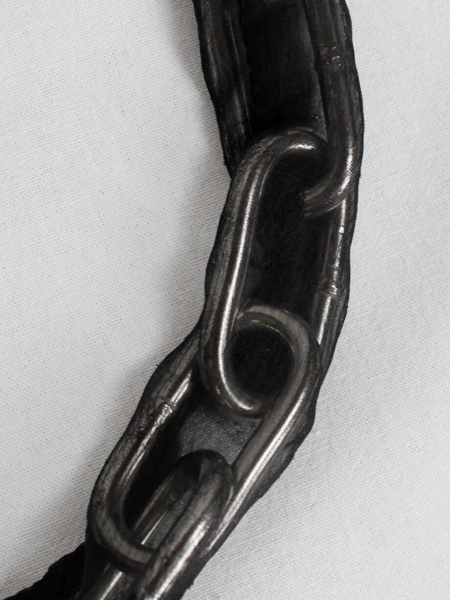 Maison Martin Margiela Artisanal chainlink necklace covered in sheer black silk spring 2005 (6)