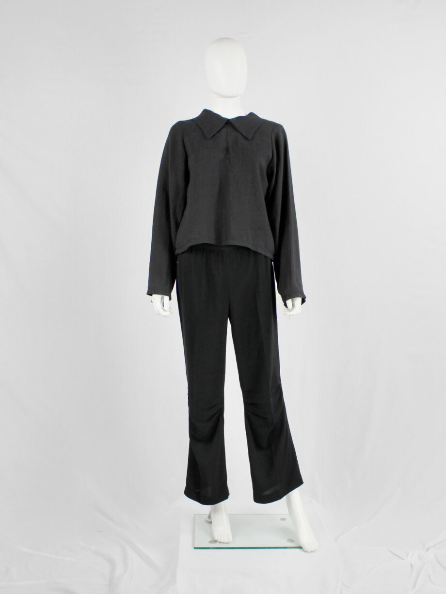 Maison Martin Margiela black trousers with seemingly stretched out knees fall 1996 (1)