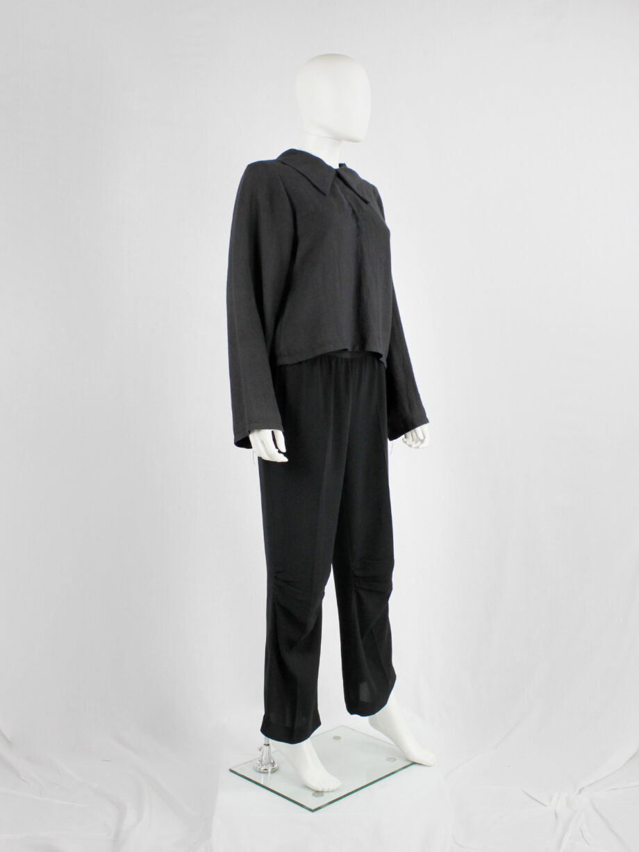 Maison Martin Margiela black trousers with seemingly stretched out knees fall 1996 (2)