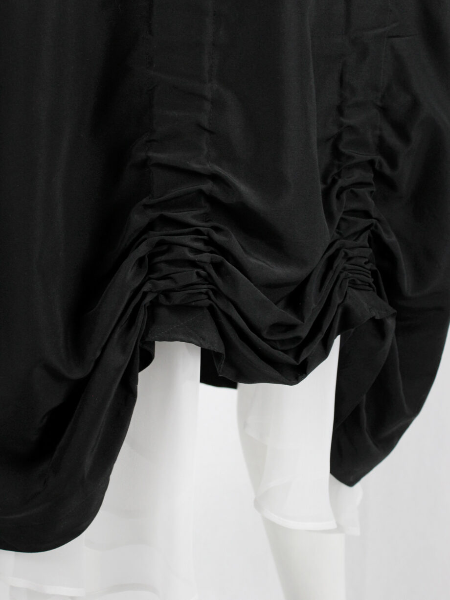 Noir Kei Ninomiya black salopette dress with belt straps and scrunched hem spring 2019 (15)