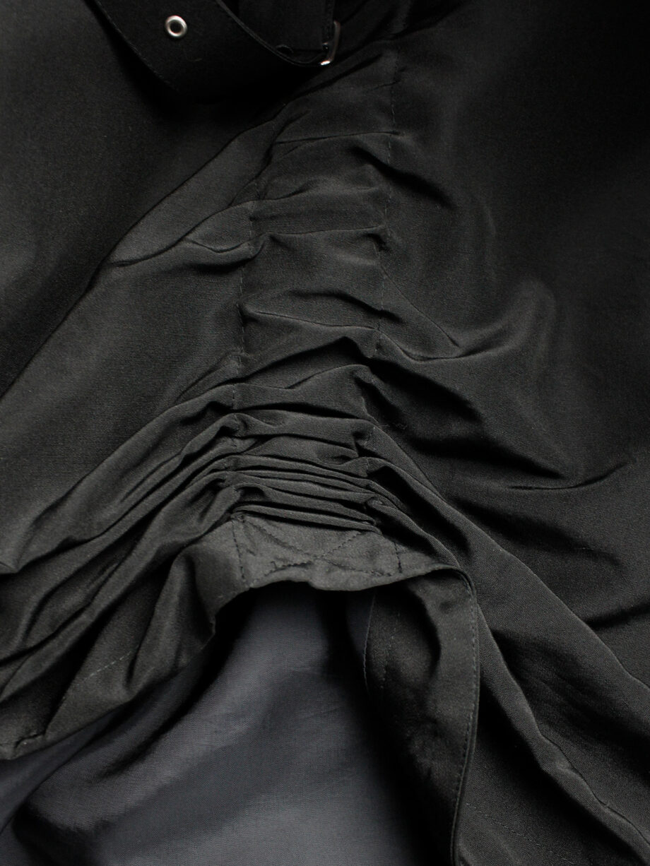 Noir Kei Ninomiya black salopette dress with belt straps and scrunched hem spring 2019 (4)