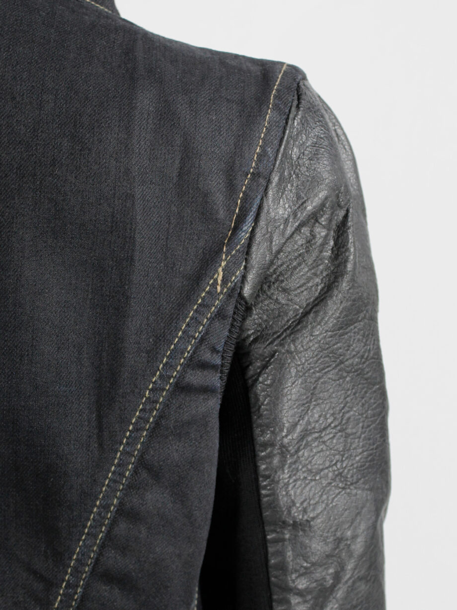 Rick Owens DRKSHDW denim exploder jacket with leather sleeves (24)