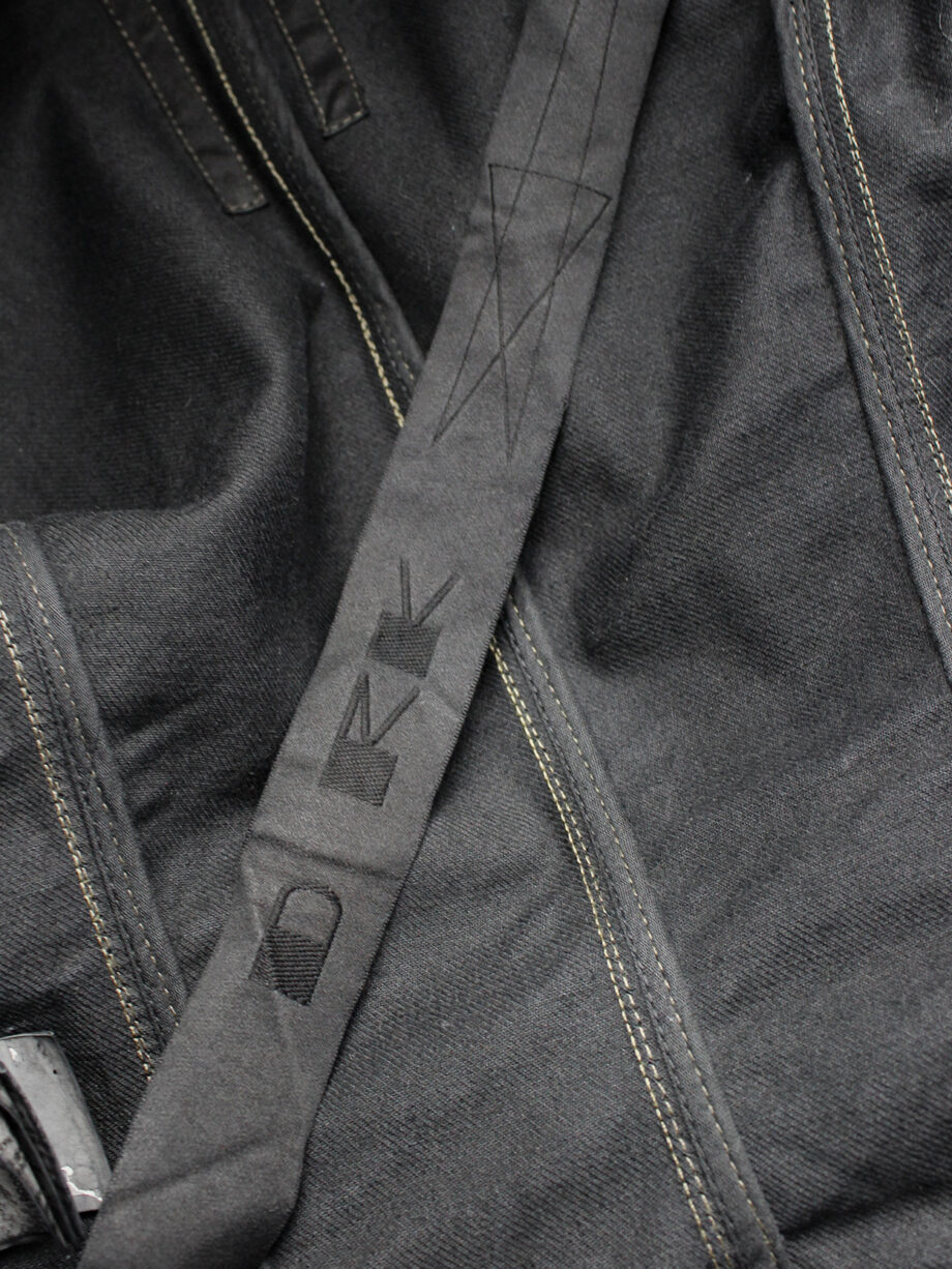 Rick Owens DRKSHDW denim exploder jacket with leather sleeves (3)