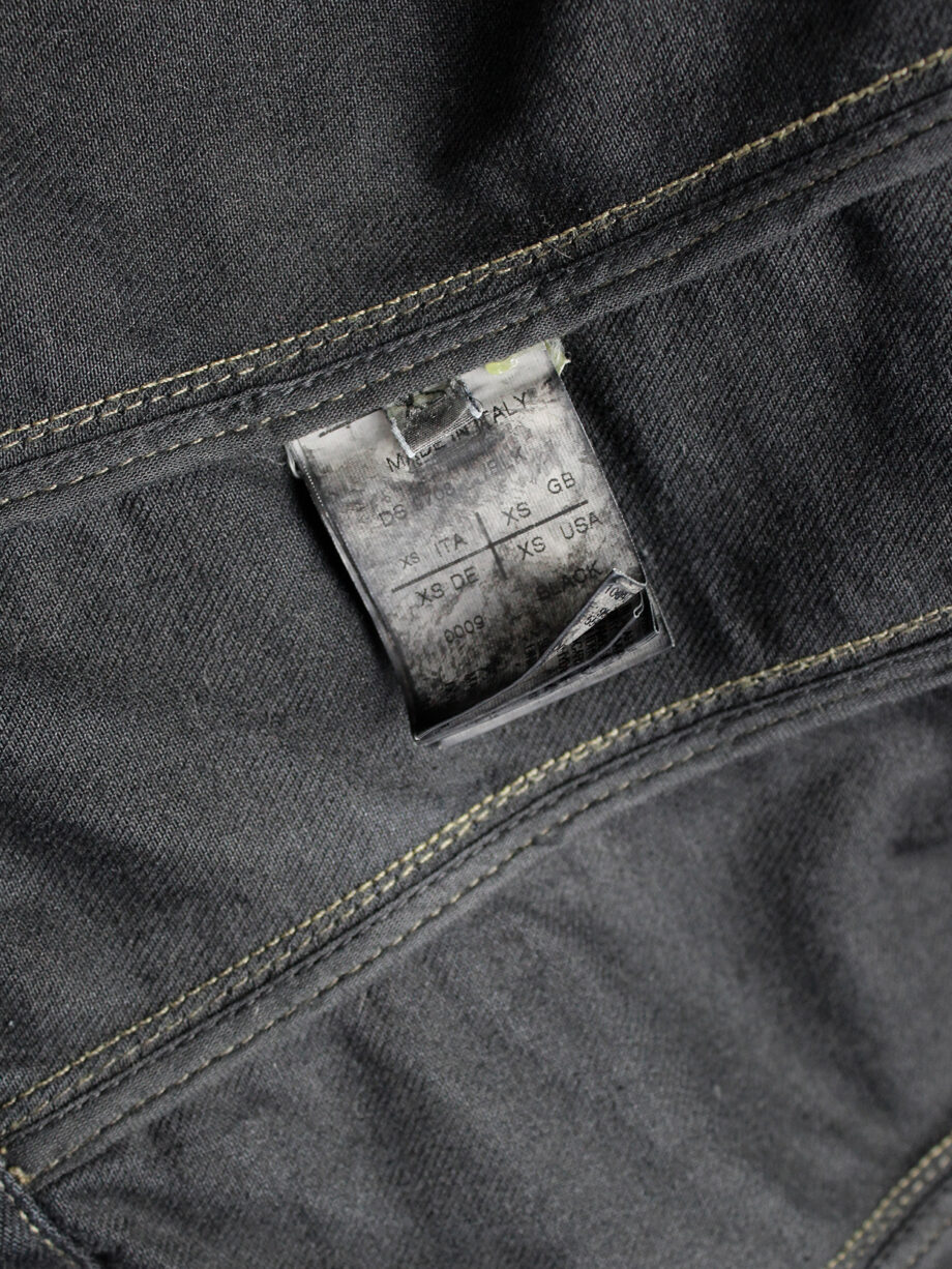 Rick Owens DRKSHDW denim exploder jacket with leather sleeves (4)