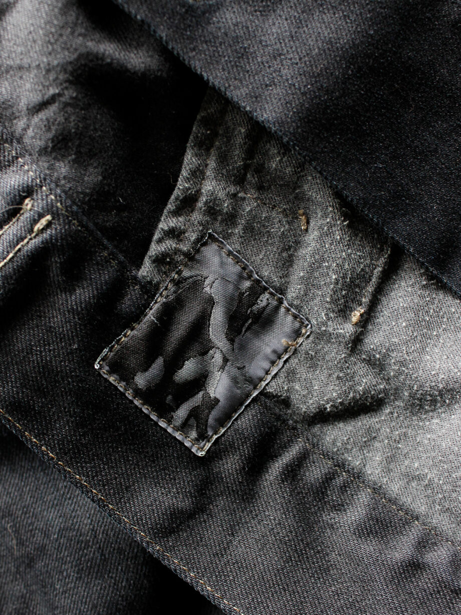 Rick Owens DRKSHDW denim exploder jacket with leather sleeves (6)