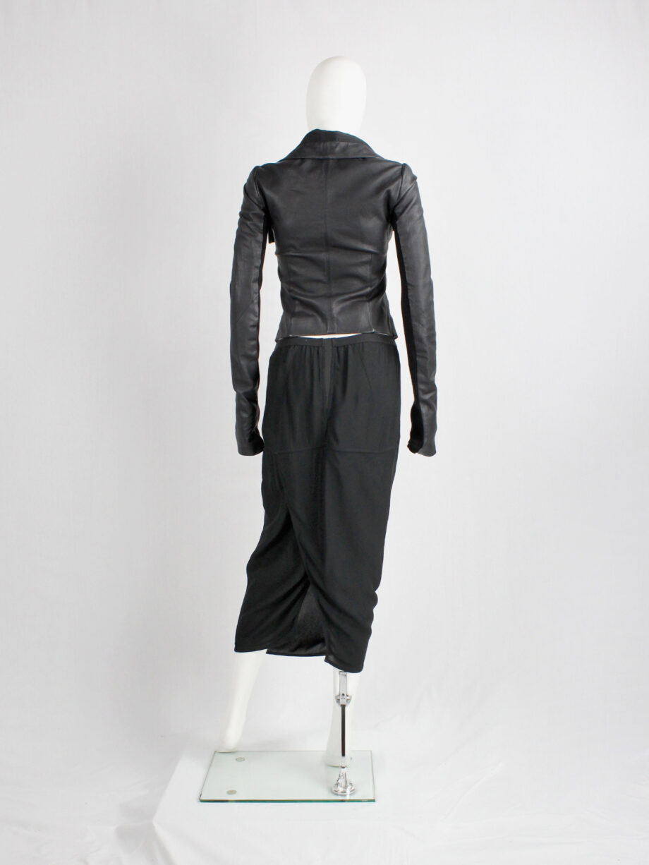 Rick Owens GLITTER black midi-length pillar skirt with back slit spring 2016 (12)