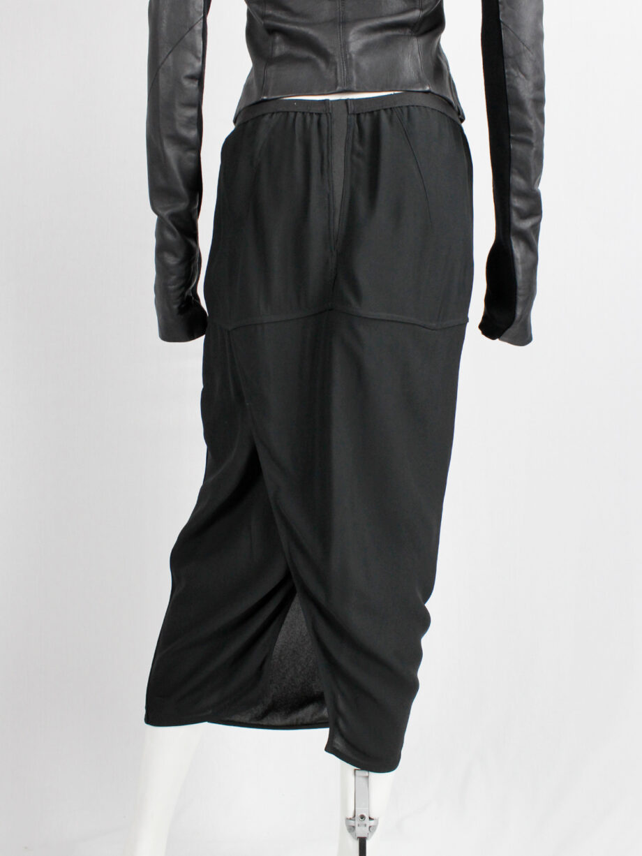 Rick Owens GLITTER black midi-length pillar skirt with back slit spring 2016 (13)