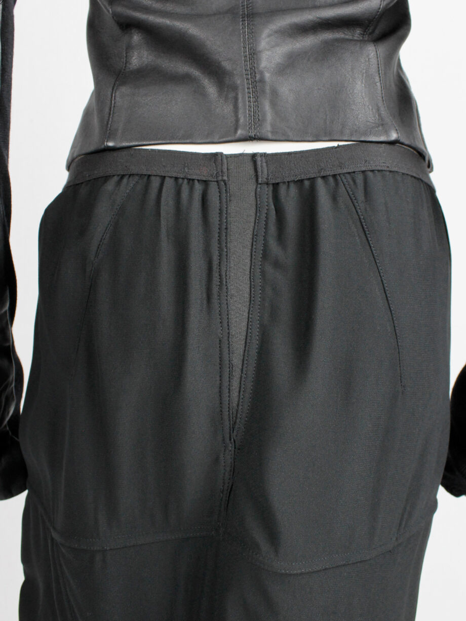 Rick Owens GLITTER black midi-length pillar skirt with back slit spring 2016 (2)