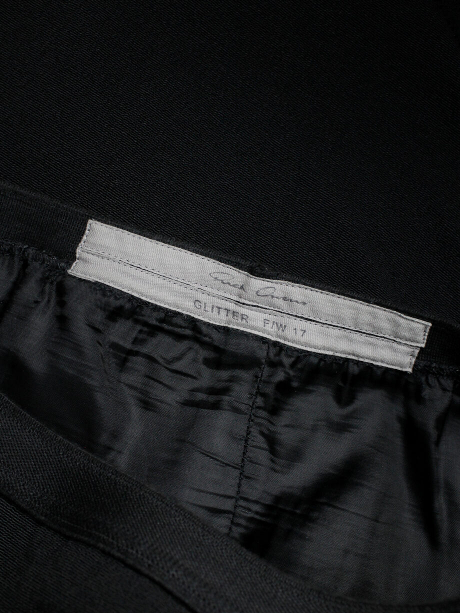 Rick Owens GLITTER black midi-length pillar skirt with back slit — fall 2017 (6)