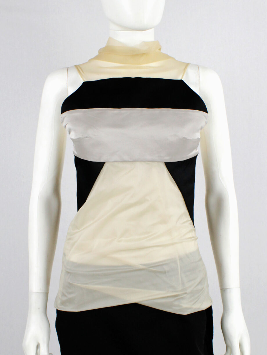 Rick Owens ISLAND beige top with contrasting panels and sheer back spring 2013 (11)