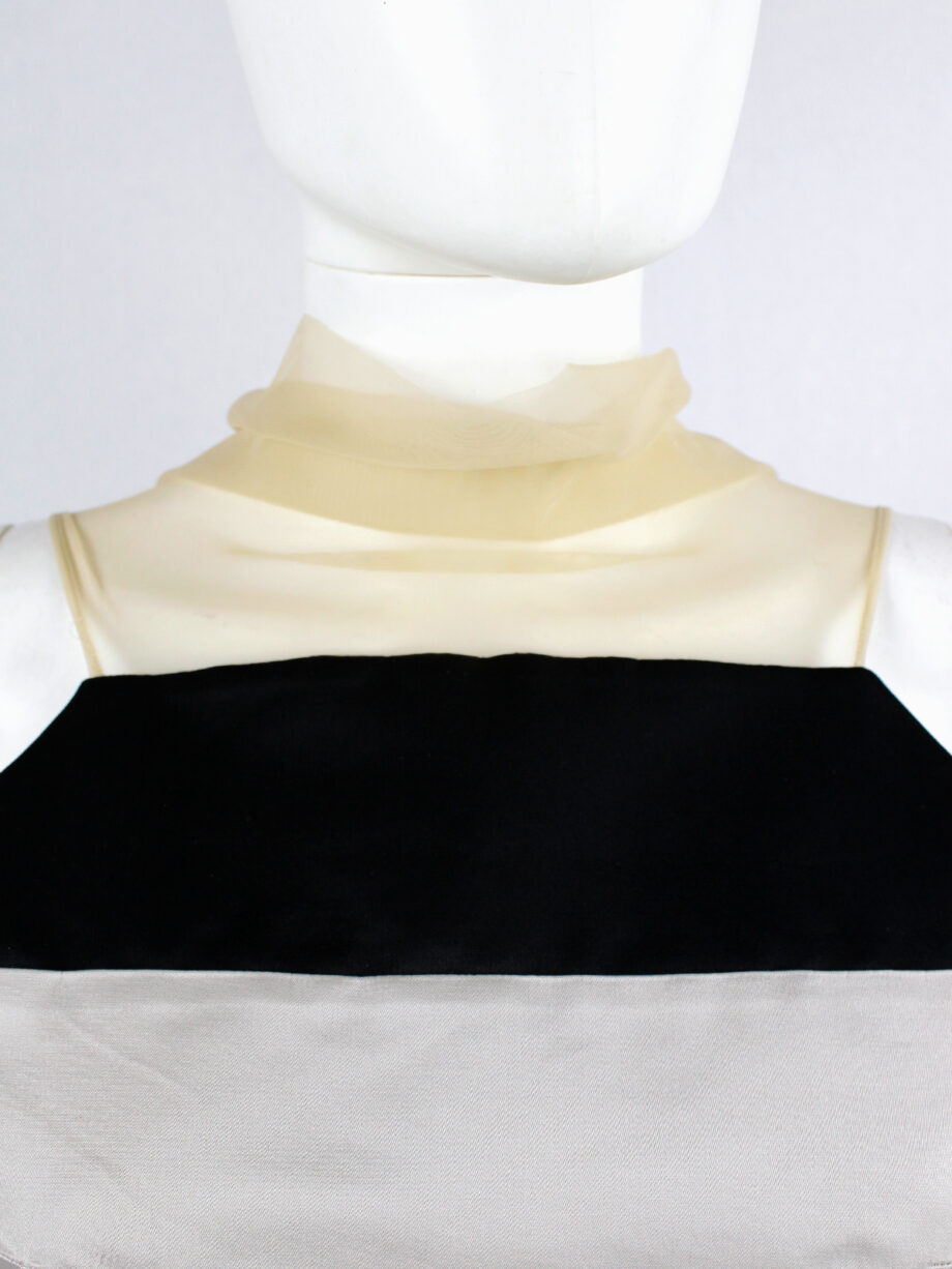 Rick Owens ISLAND beige top with contrasting panels and sheer back spring 2013 (12)