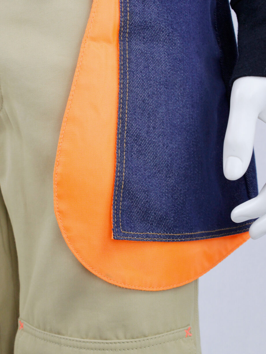 Walter Van Beirendonck WaLT denim trousers as a belt with neon orange lining (14)