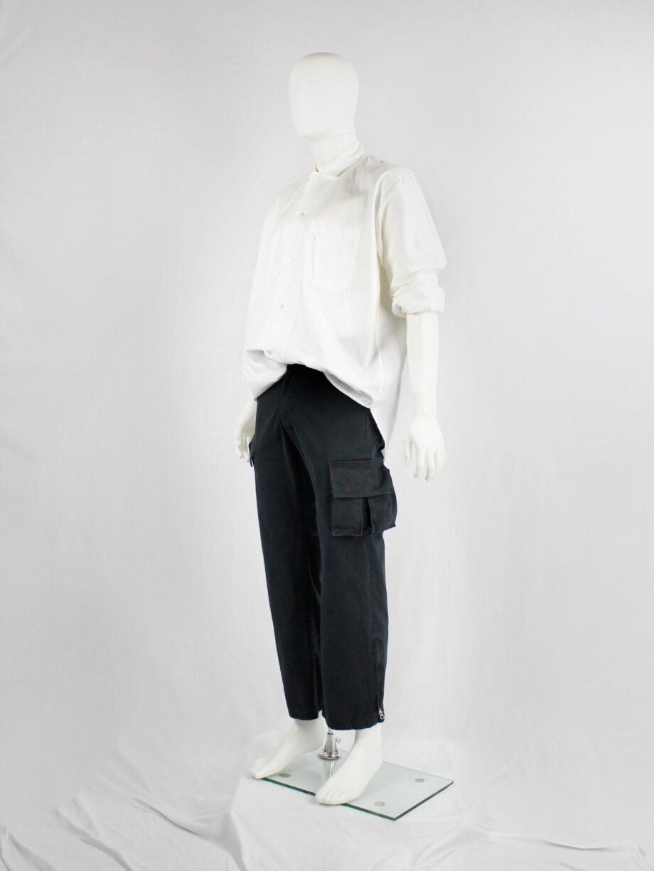 Yohji Yamamoto A.A.R black cargo trousers with pockets on the legs (11)