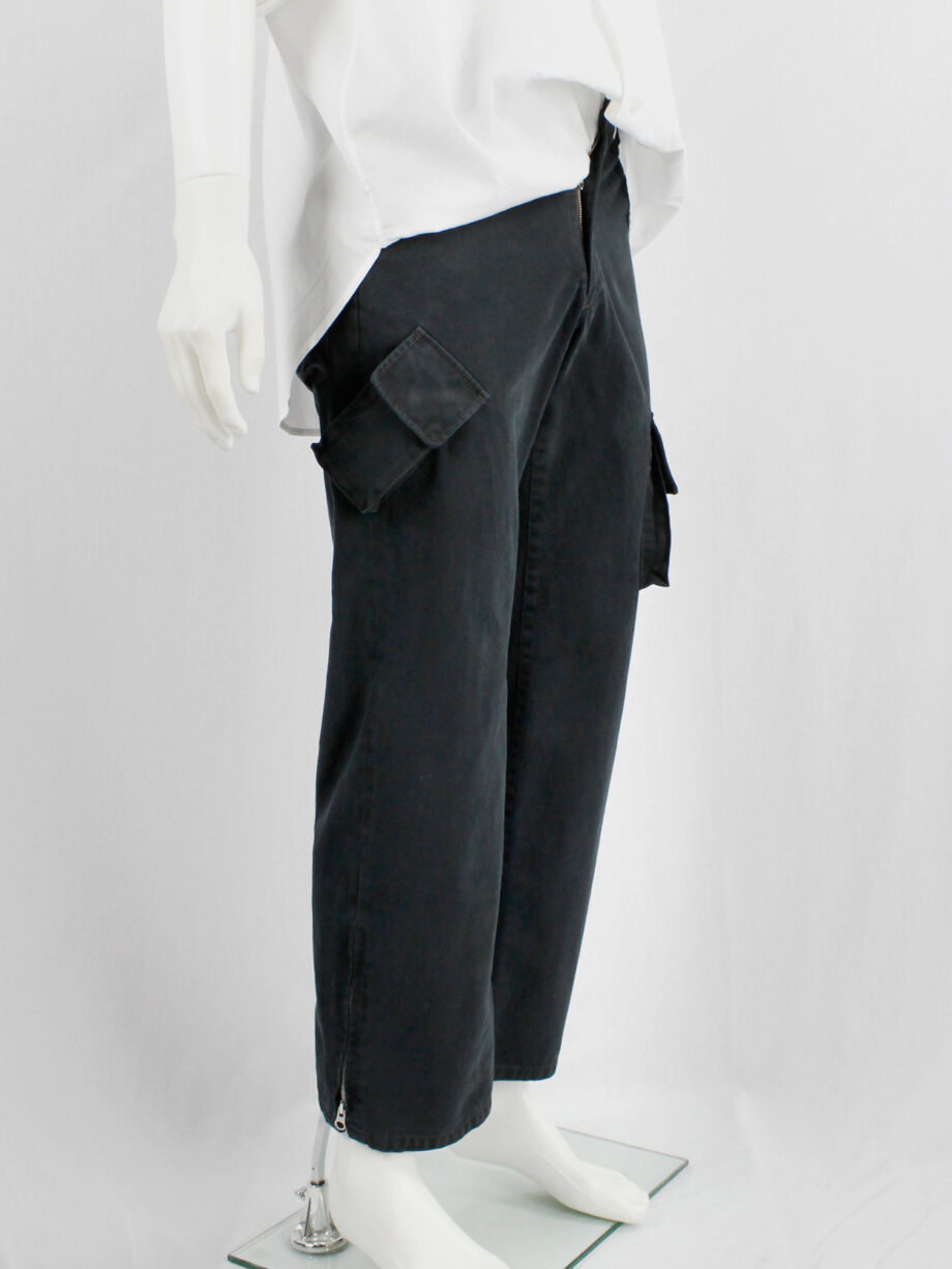 Yohji Yamamoto A.A.R black cargo trousers with pockets on the legs (17)