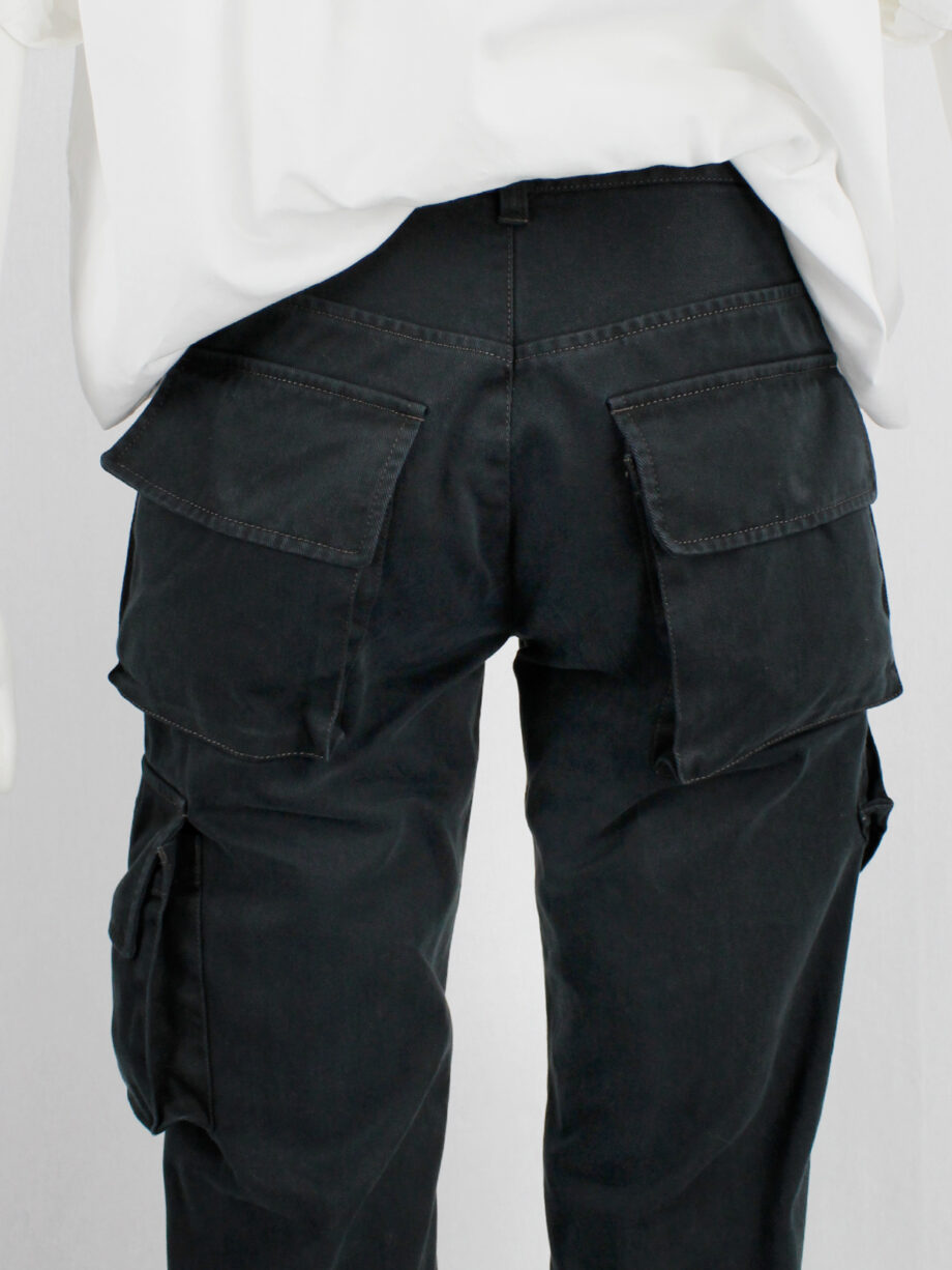Yohji Yamamoto A.A.R black cargo trousers with pockets on the legs (2)