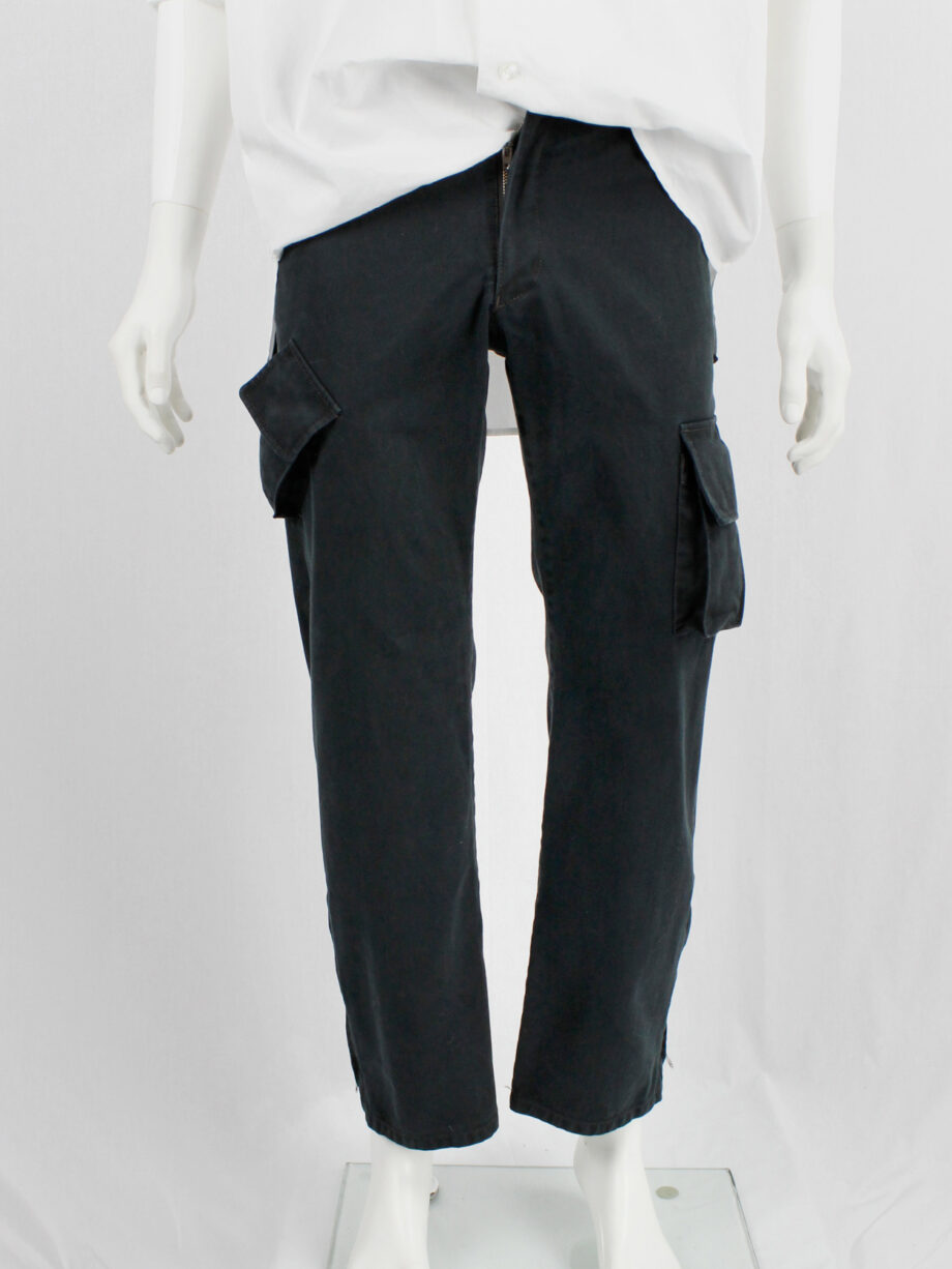 Yohji Yamamoto A.A.R black cargo trousers with pockets on the legs (7)