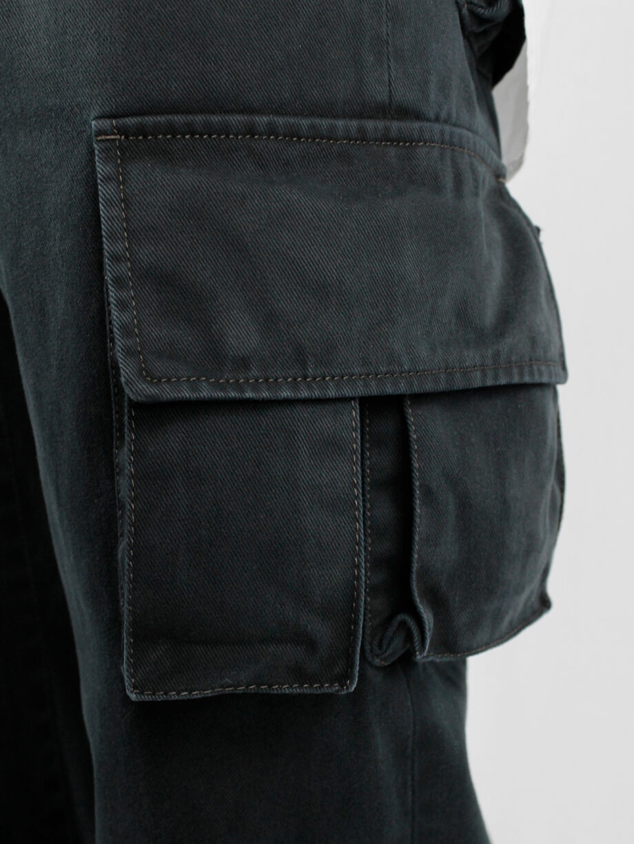 Yohji Yamamoto A.A.R black cargo trousers with pockets on the legs (8)