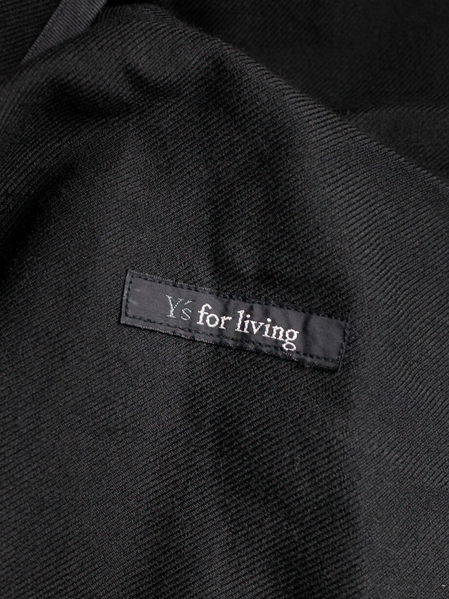 Y’s for living dark blue shawl cardigan or jacket with oversized safety pin (1)