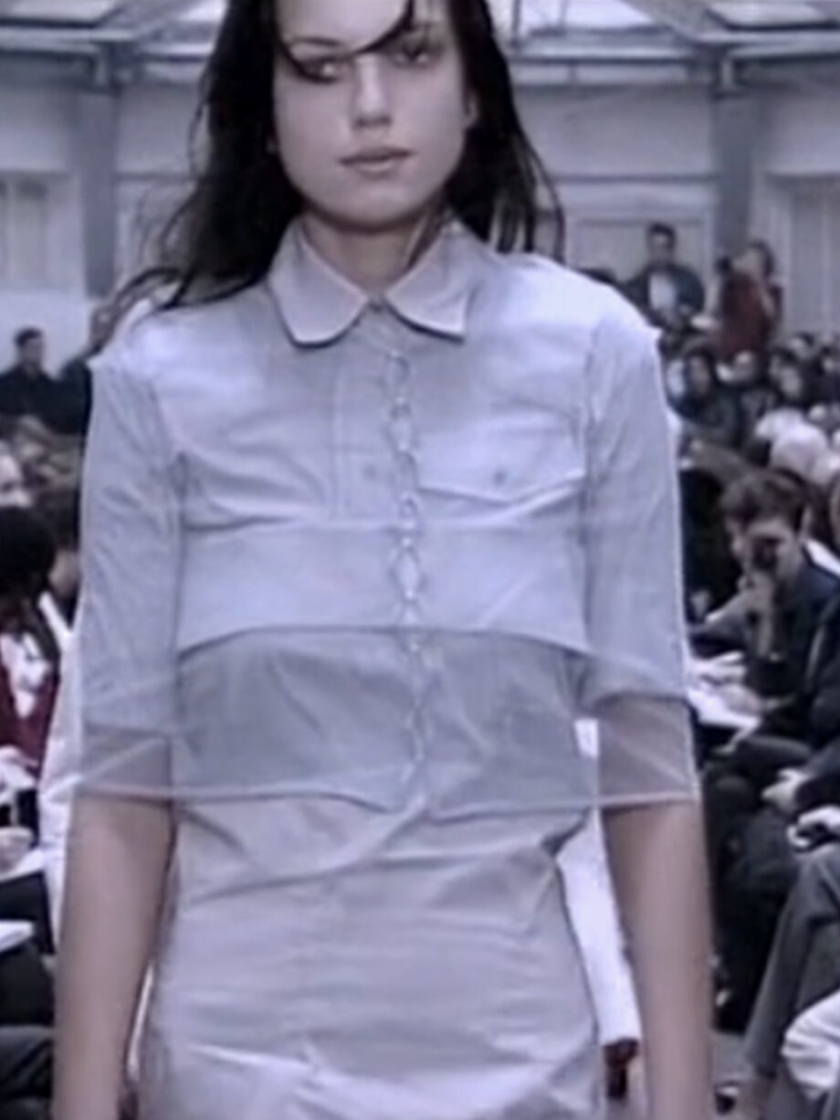 a f Vandevorst white pocket shirt with upwards folded sleeves spring 1999 (19)
