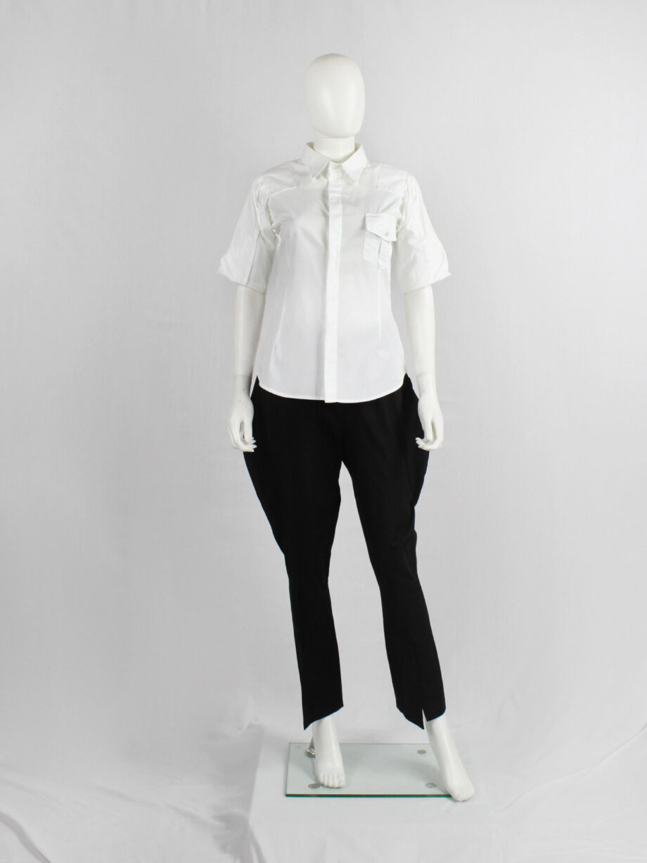 a f Vandevorst white pocket shirt with upwards folded sleeves spring 1999 (4)